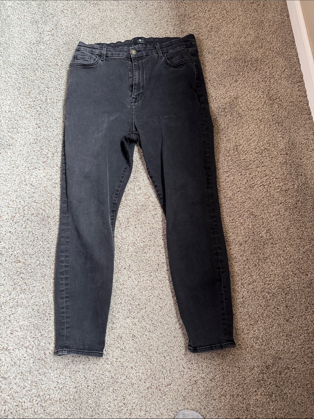 7 For All Mankind Black Skinny Jeans - Slim High-Rise
